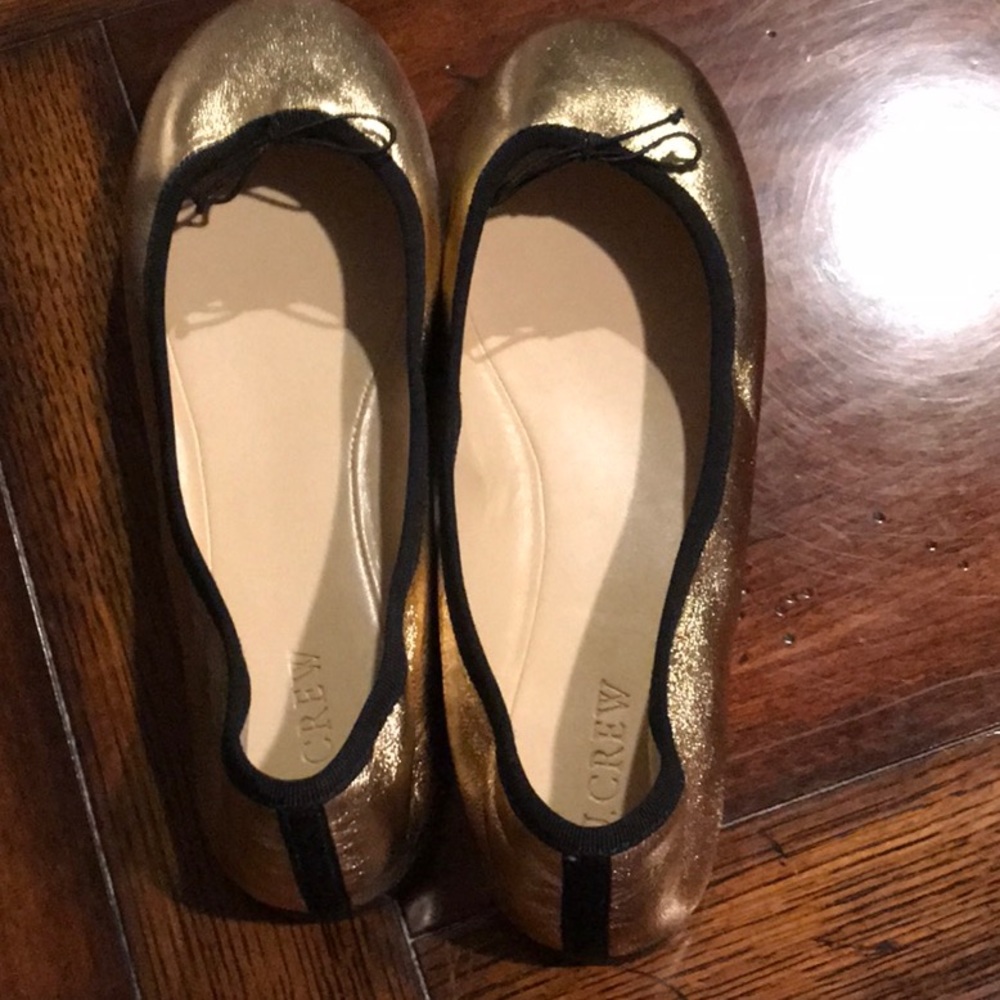 J Crew brand new ballet shoes gold size 9 1/2
